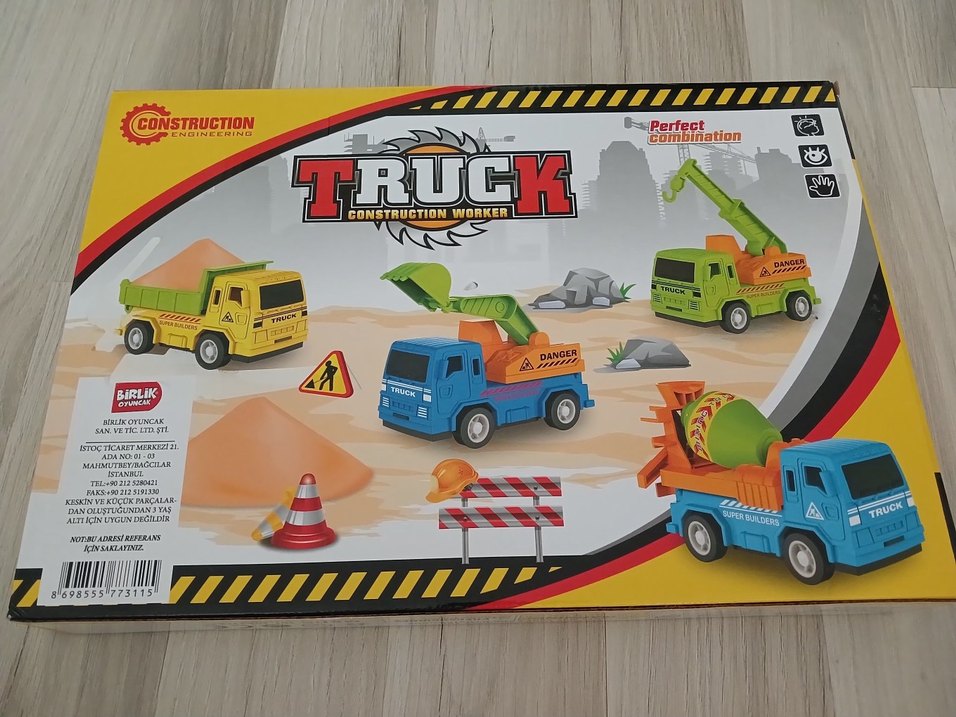 Renkli İnşaat Oyuncak Kamyon Seti - Görsel 3