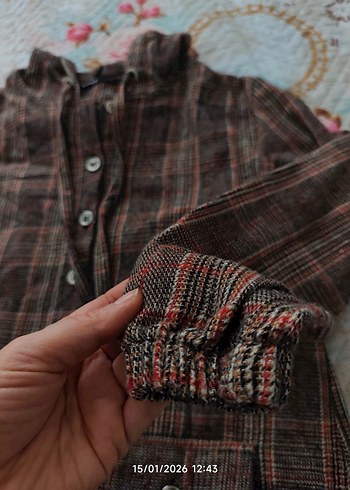 Düğmeli Kahverengi Midi Kadın sweat - Görsel 7