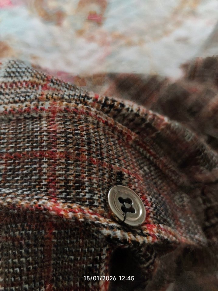 Düğmeli Kahverengi Midi Kadın sweat - Görsel 5