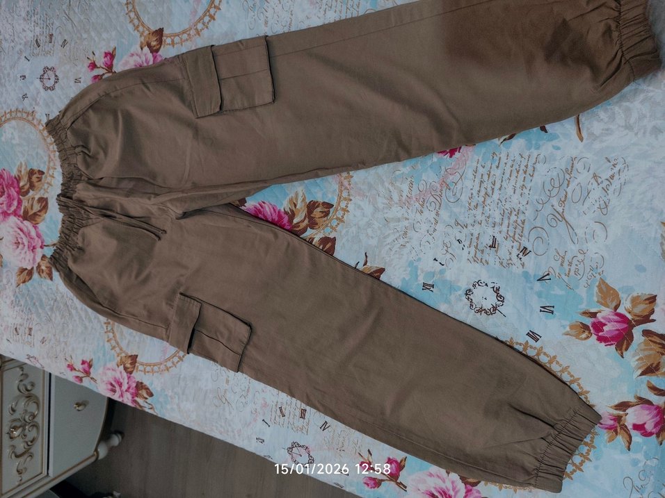 Kahverengi kargo pantolon - Görsel 4