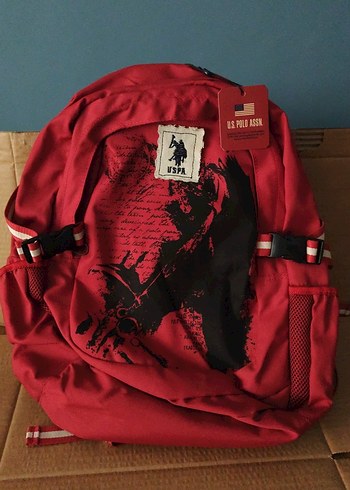 Kırmızı U.S. Polo Assn. Okul Çantası