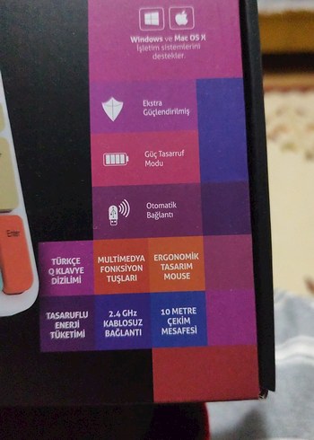 Pastel Renkli Kablosuz Klavye ve Mouse Seti - Görsel 2