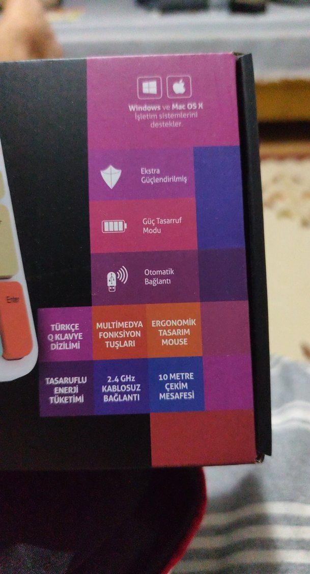 Pastel Renkli Kablosuz Klavye ve Mouse Seti - Görsel 2