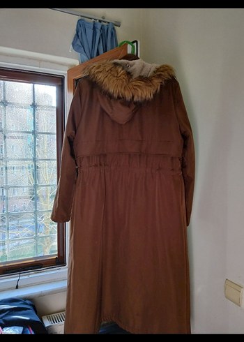 Düğmeli Kahverengi Kadın Mont - Görsel 2