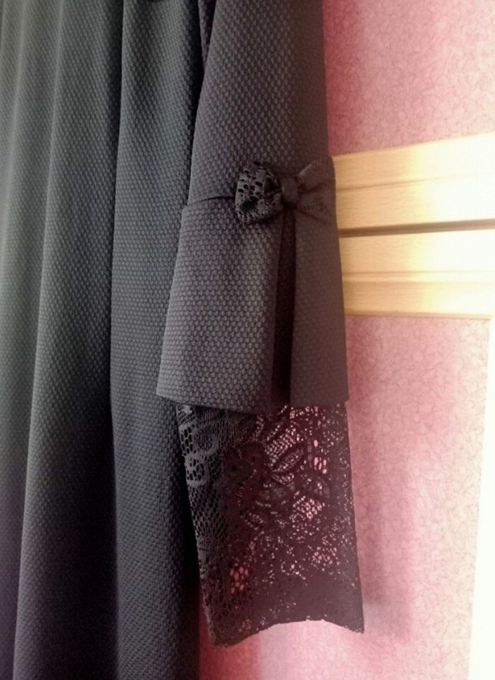 Drapeli Siyah Uzun Elbise - Görsel 4