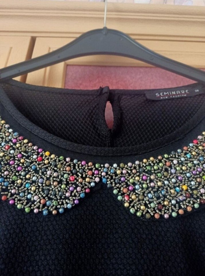 Drapeli Siyah Uzun Elbise - Görsel 3