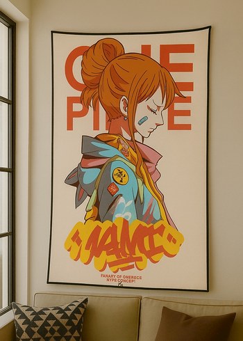 One Piece - Nami Temalı Duvar Kilimi