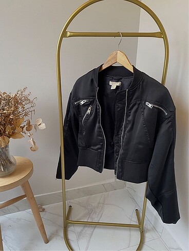 H&M Saten Kisa Bomber