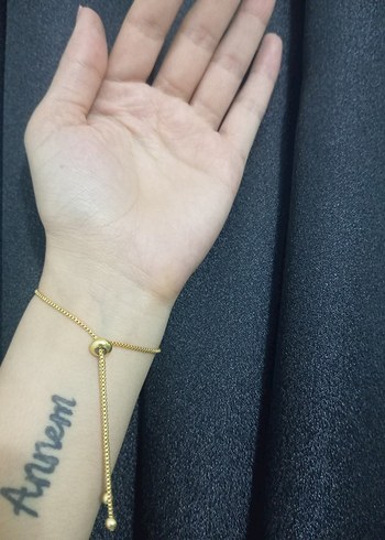 ortası gümüş zinciri çelik Firuze taşlı bileklik - Görsel 3