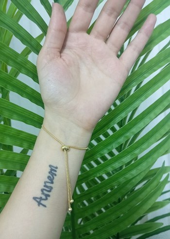 ortası gümüş zinciri çelik Firuze taşlı bileklik - Görsel 4