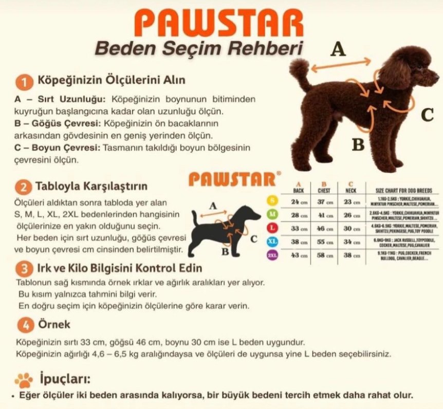 Pawstar Ayıcık Desenli Köpek Kıyafeti — görsel 7/7