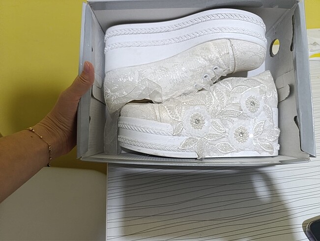 Diğer Converse tarzı dolgu topuk gelin ayakkabısı