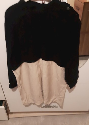 Siyah Drapeli tunik - Görsel 3