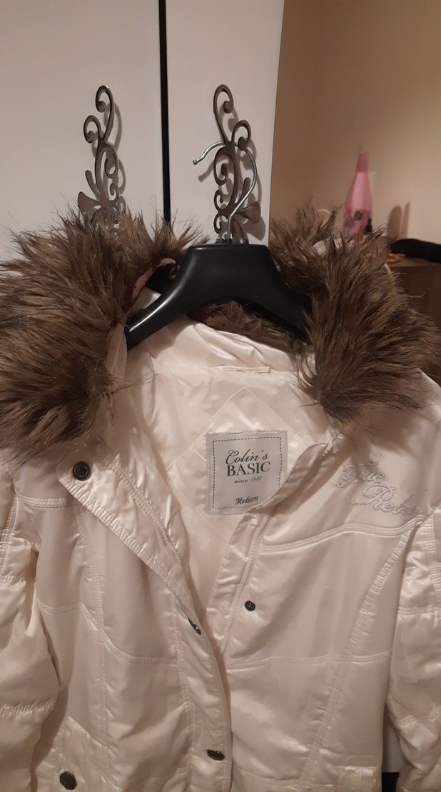 Beyaz Uzun Kollu Kadın Mont - Görsel 4