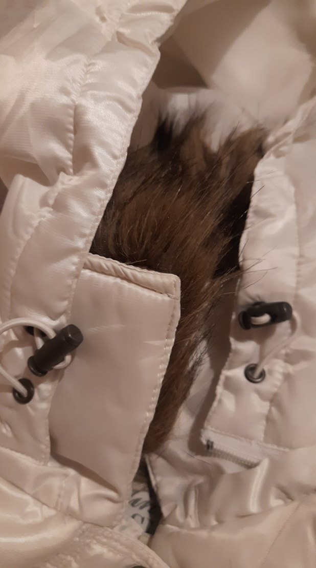 Beyaz Uzun Kollu Kadın Mont - Görsel 5