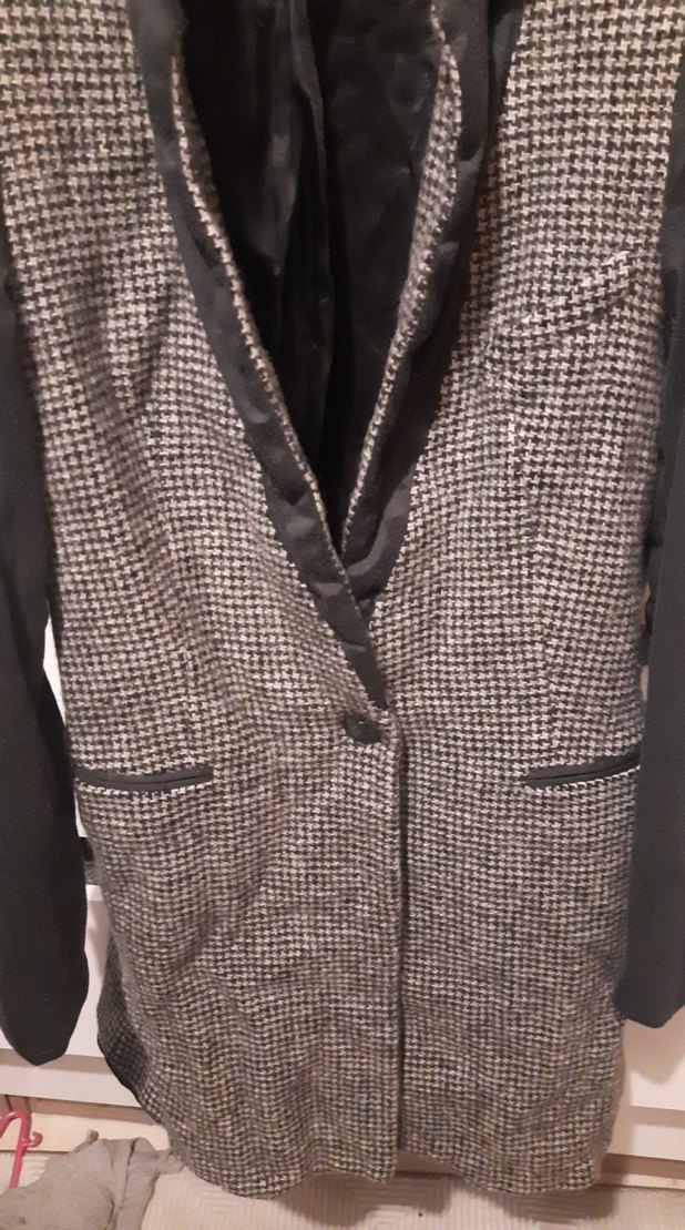 Düğmeli Gri Midi Kadın Ceket - Görsel 2