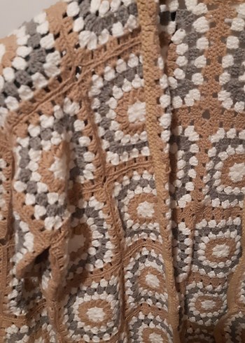 Uzun Kollu Bohem Desenli Örgü Hırka - Görsel 2