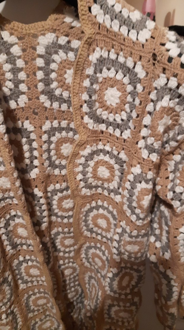 Uzun Kollu Bohem Desenli Örgü Hırka - Görsel 3