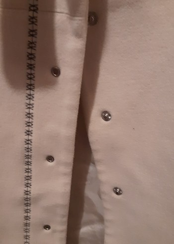 Bej Süet Düğmeli Uzun Kadın Kaban armagan marka - Görsel 3