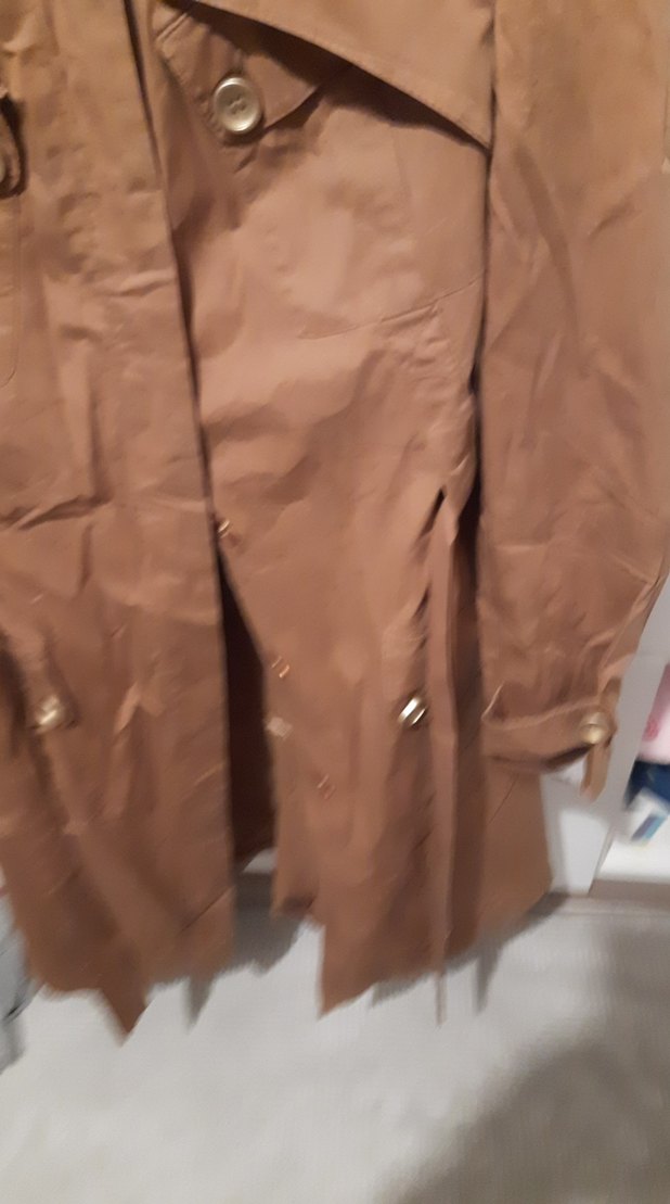 Düğmeli Kahverengi Deri Kadın Trençkot Armağan marka - Görsel 3