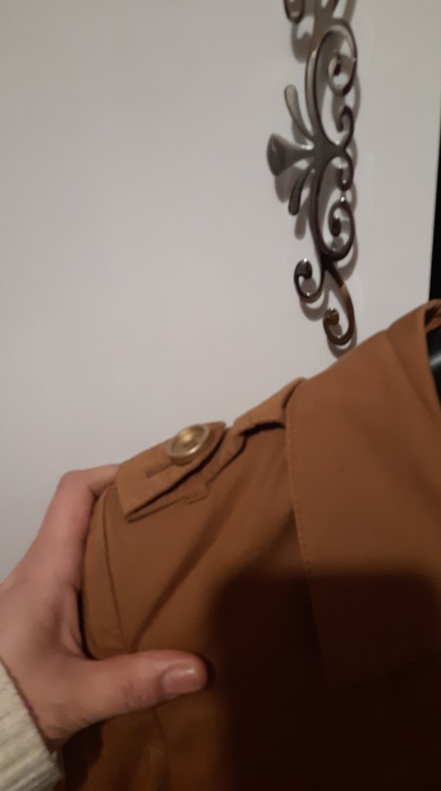 Düğmeli Kahverengi Deri Kadın Trençkot Armağan marka - Görsel 4