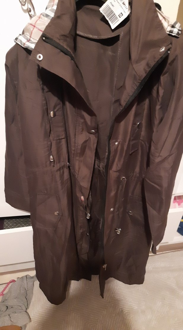 Kadın Kahverengi Uzun Boy Yağmurluk - Görsel 2