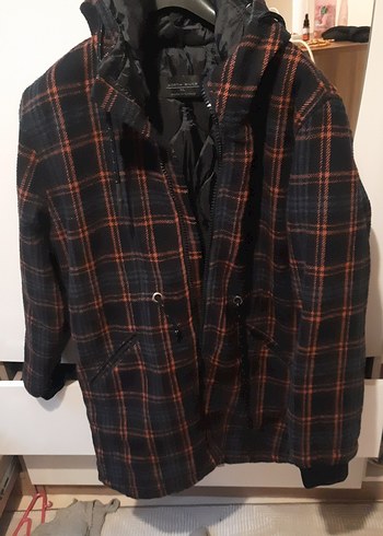 Düğmeli Ekoseli Kadın Midi Kaban - Görsel 3