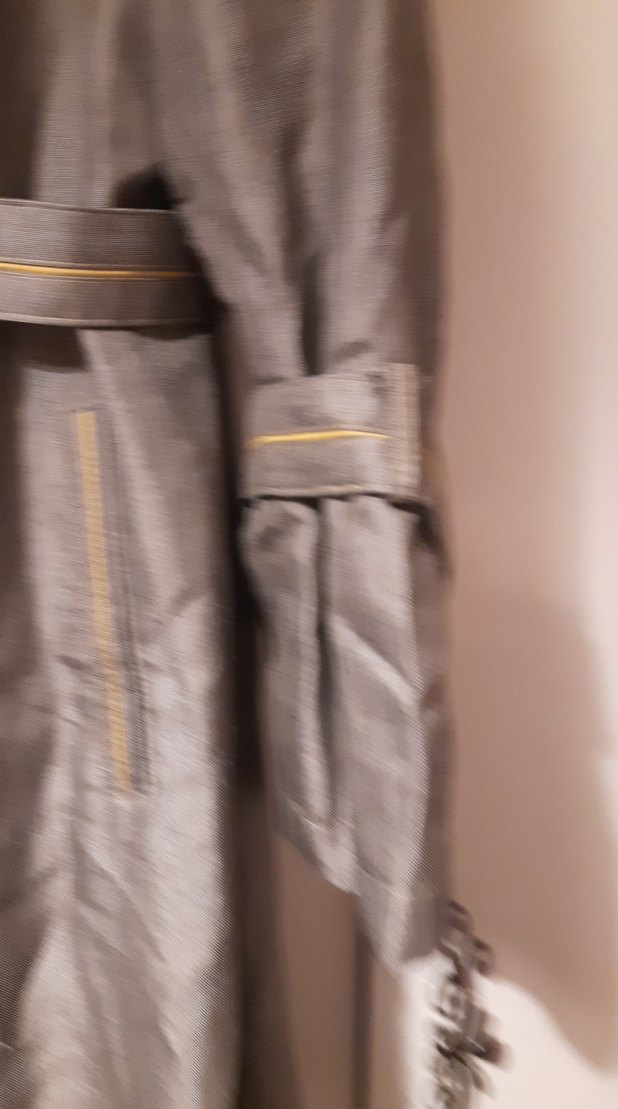 Kadın Kemerli Uzun Bej Keten Kaban - Görsel 4