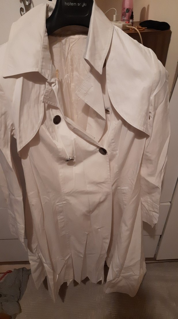 Kadın Beyaz Keten Midi Trençkot - Görsel 4