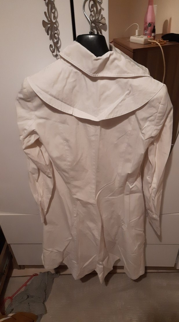 Kadın Beyaz Keten Midi Trençkot - Görsel 5