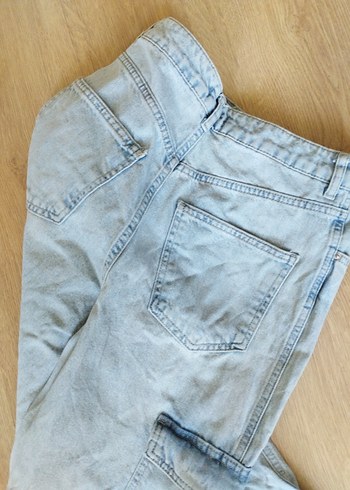 36 Beden mavi Renk Mavi Loose Fit Midi Kot Pantolon