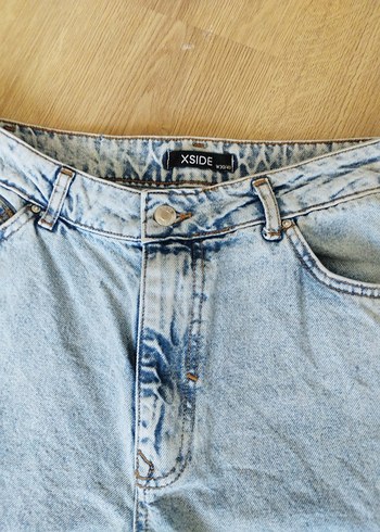 Diğer Mavi Yırtık Detaylı Loose Fit Kadın Denim Pantolon