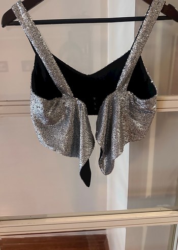Zara Gri Payetli Mini Büstiyer - Görsel 2