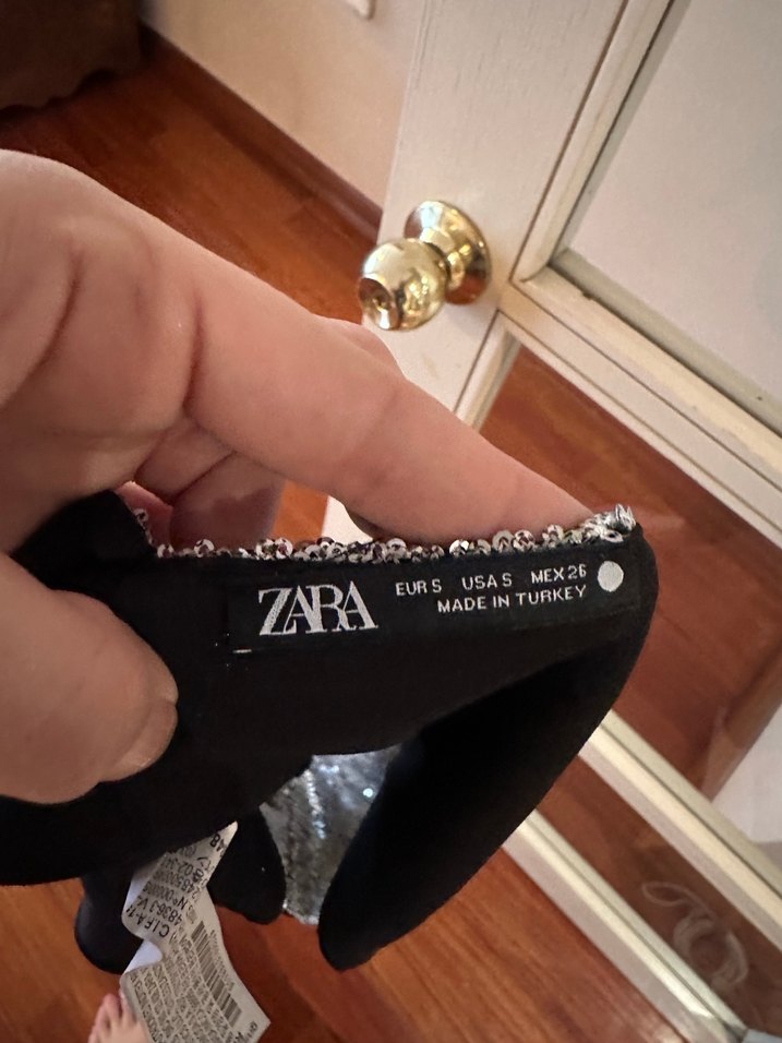 Zara Gri Payetli Mini Büstiyer - Görsel 4