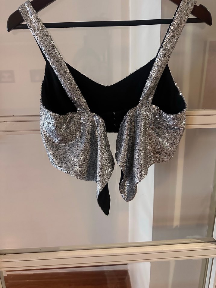 Zara Gri Payetli Mini Büstiyer - Görsel 2