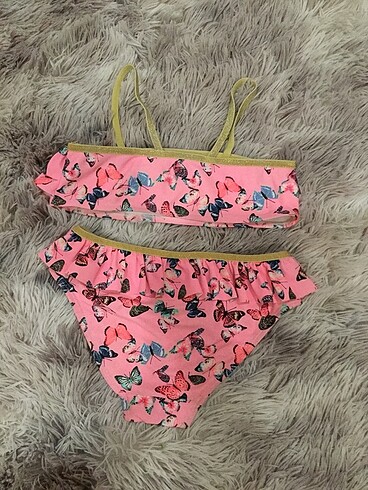 7 Yaş Beden pembe Renk Kız çocuk bikini 7 yaş