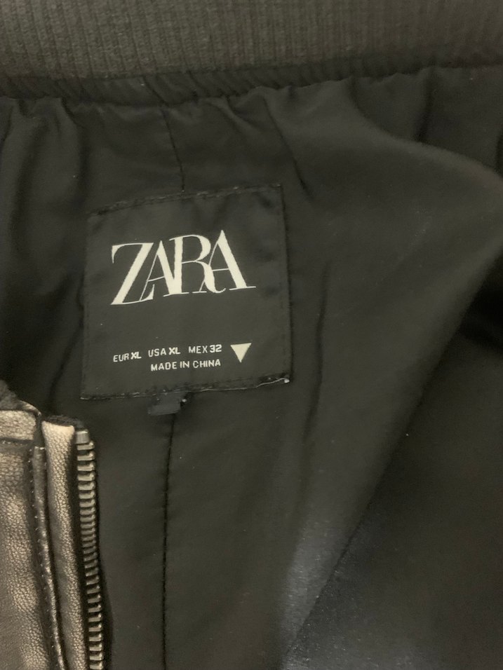zara suni deri bomber ceket - Görsel 3