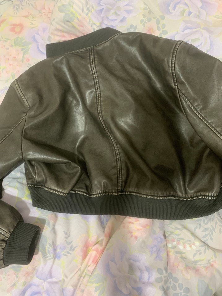 zara suni deri bomber ceket - Görsel 4