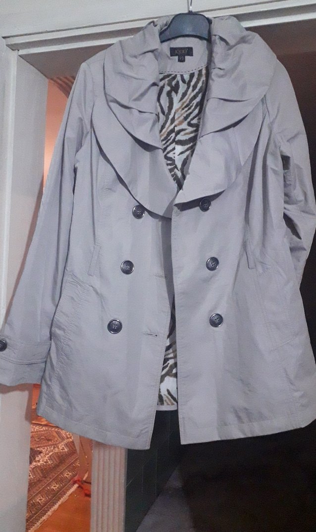 Gri Midi Düğmeli Kadın Trençkot - Görsel 2