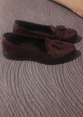 Kahverengi Deri Platform Topuklu Klasik Kadın Ayakkabı - Görsel 3