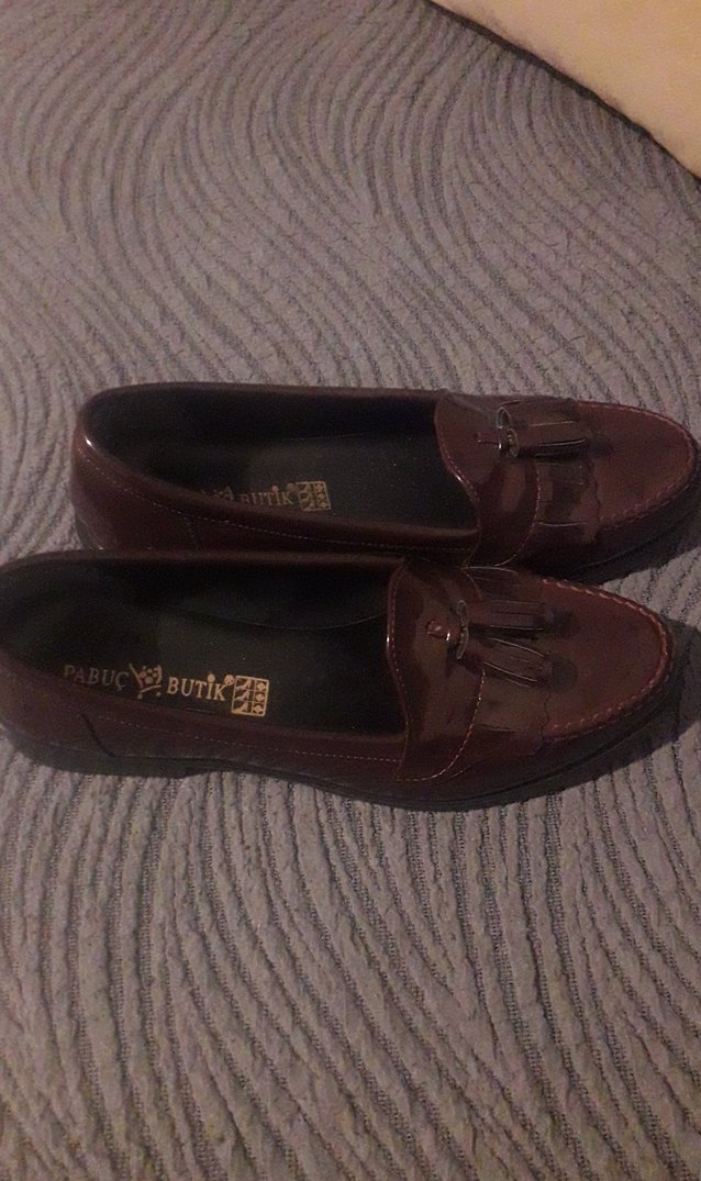 Kahverengi Deri Platform Topuklu Klasik Kadın Ayakkabı - Görsel 4