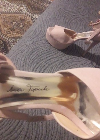 Süet Platform Topuklu Kadın Abiye Ayakkabı - Görsel 5