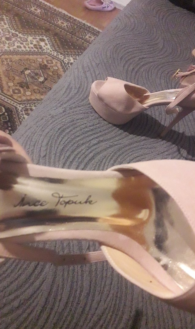 Süet Platform Topuklu Kadın Abiye Ayakkabı - Görsel 5