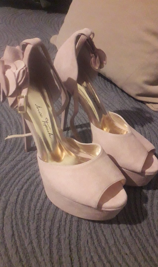 Süet Platform Topuklu Kadın Abiye Ayakkabı - Görsel 3