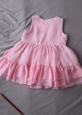 Pembe Kız Çocuk Çiçekli Elbise - Görsel 3