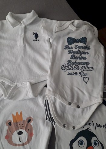 Baskılı Beyaz Kısa Kollu Bebek Body - Görsel 2