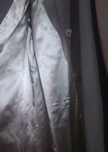 Gri Süet kadın Uzun Palto - Görsel 3