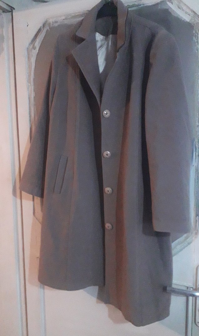 Gri Süet  kadın Uzun Palto - Görsel 2