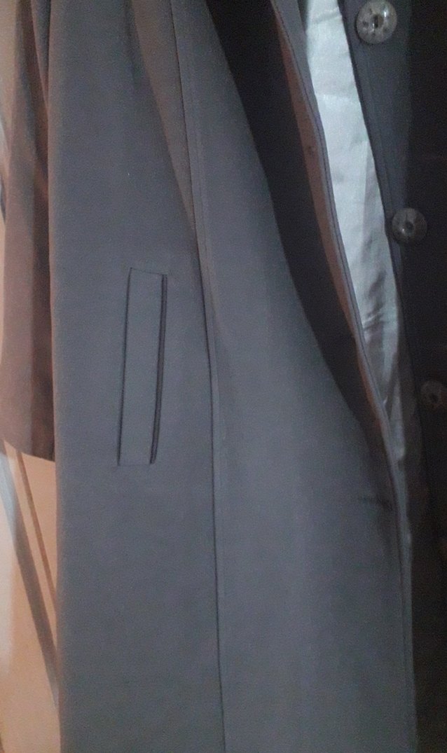 Gri Süet  kadın Uzun Palto - Görsel 4