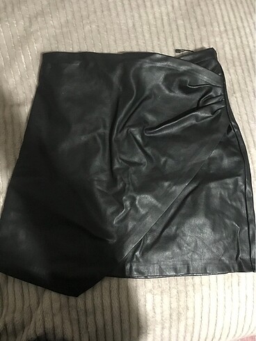 Sheinside Siyah deri mini etek